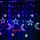 3,5 м гирлянда Луна Звезда СВЕТОДИОДНАЯ Лампа Волшебная занавессветильник водонепроницаесветильник для свадьбы дня рождения лампа для вечевечерние