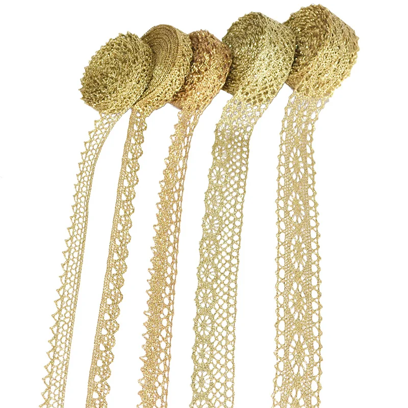 5/10 ярдов золотой серебряный кружевной цветок кружевная лента с вышивкой для