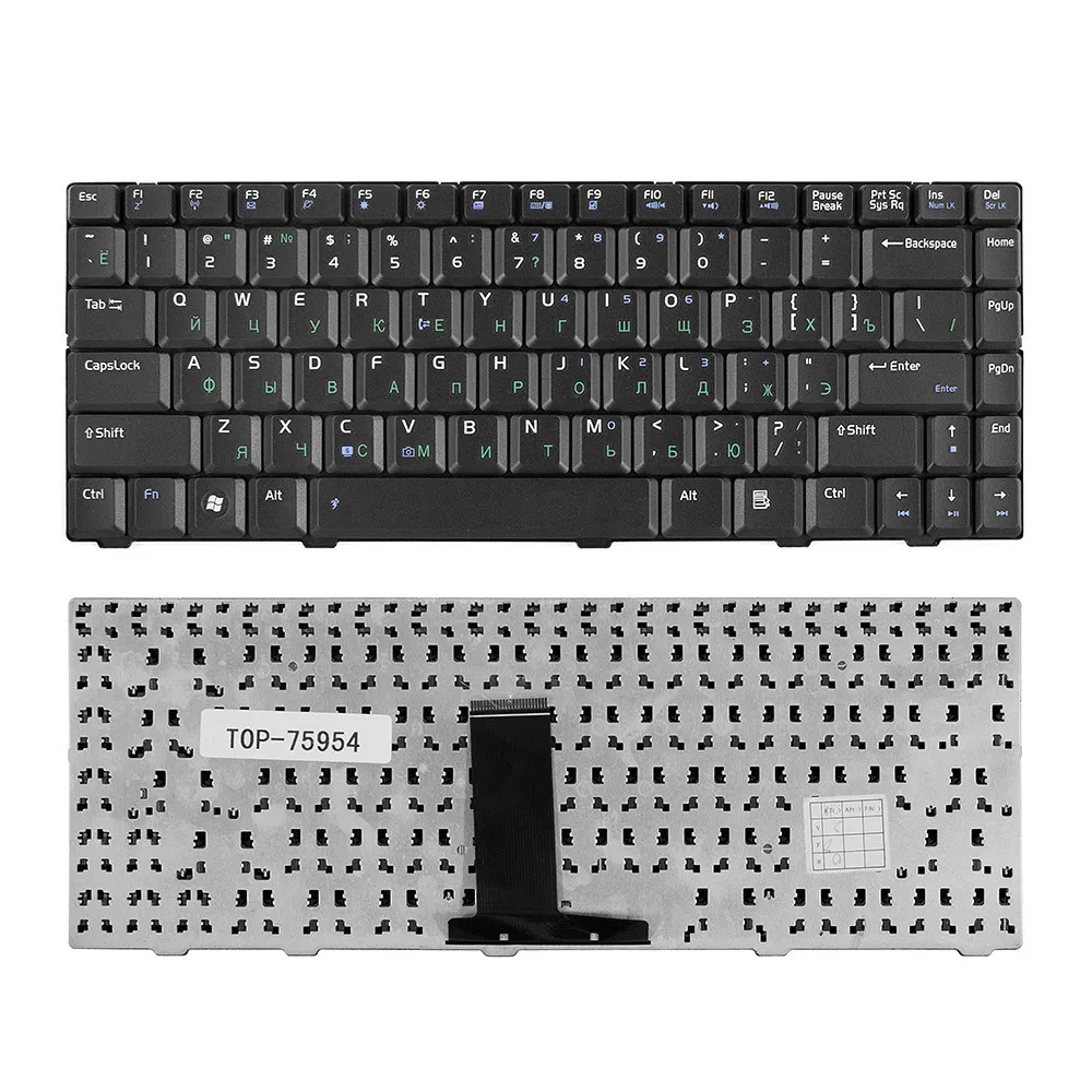 Клавиатура для ноутбука Asus F80 F83 X82 Series. Плоский Enter. Черная без рамки. PN: V020462IS1. |