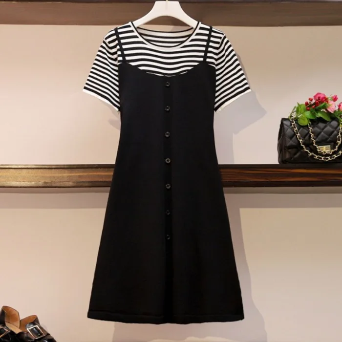 

2020 Новое поступление летнее платье для беременных женские полосатые вязаные чулки из хлопка, большой Размеры платья для беременных женщин; ...