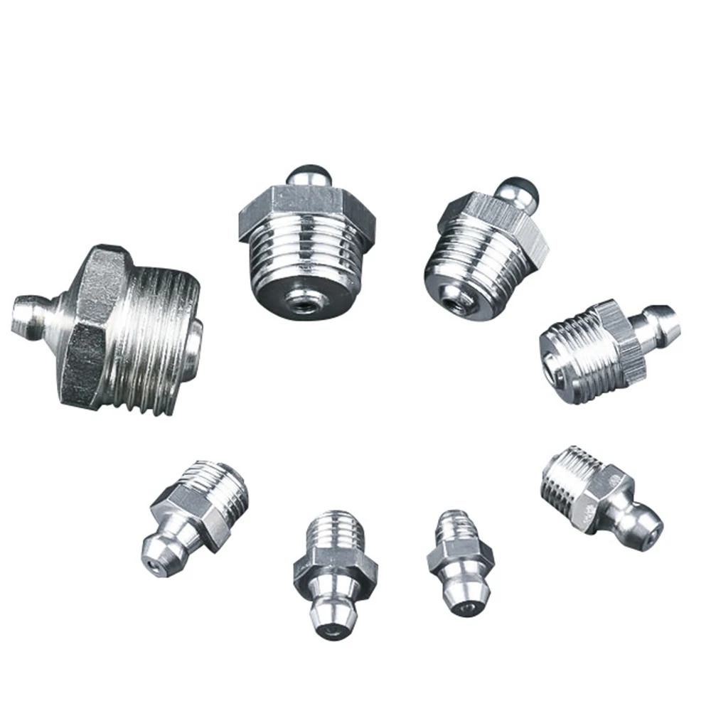 

304 Stainless Steel M6 M8 M10 M12 M14 M16 M18 M20 Male Thread Steel Straight Oil Grease Nipples Fittings for Grease Gun Nozzles
