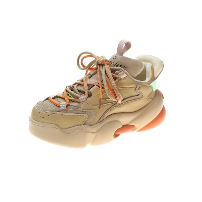 

2020 Winter Woman Platform Sneakers Chunky Plush Casual Shoes Fashion Keep Warm Old Dad Vulcanized Shoes Women 5cm High Quality
