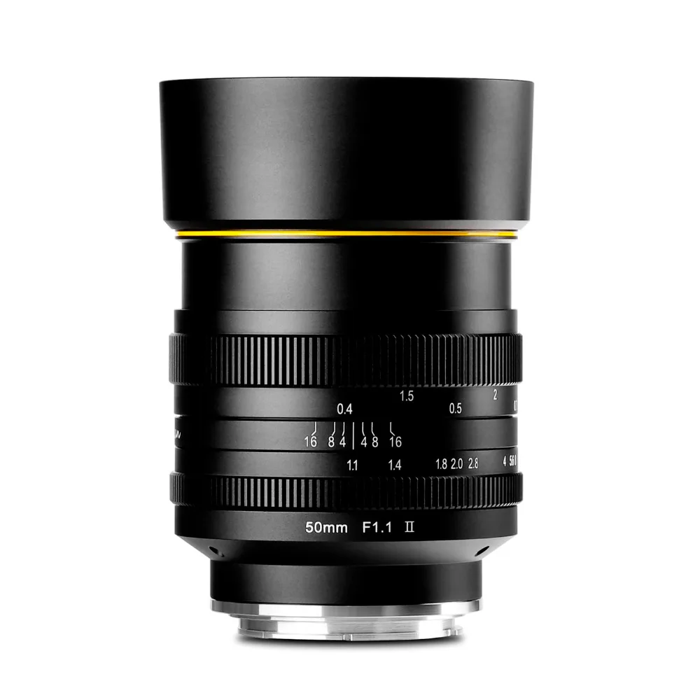 Kamlan 50 мм F1.1-F16 II APS-C объектив с большой апертурой ручной фокусировки для NEX для EOS-M для камер FUji M4/3 8 элементов в 6 групп