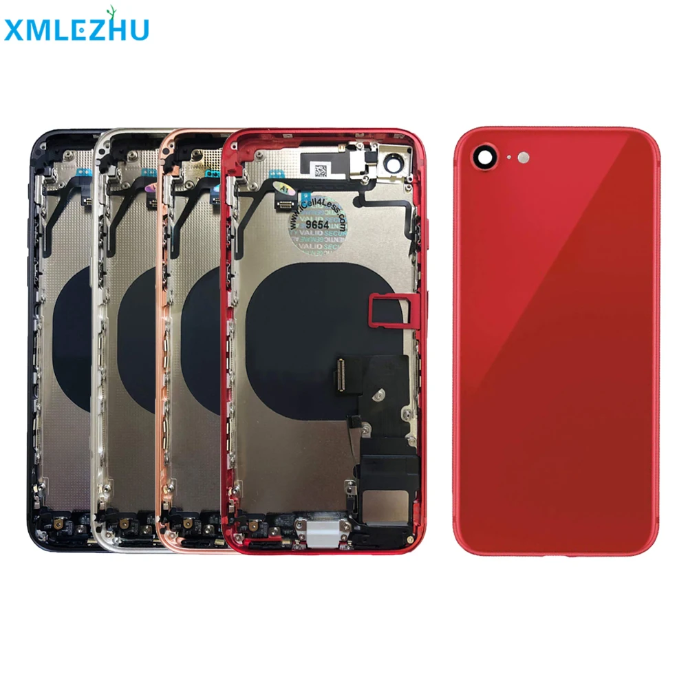 10 шт. полный корпус для IPhone 8 8 Plus плюс задняя средняя рамка Шасси Батарейная дверь задняя крышка с гибким кабелем запчасти в сборе