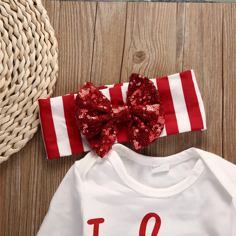 Рождественский топ для маленьких мальчиков и девочек Детский комбинезон +