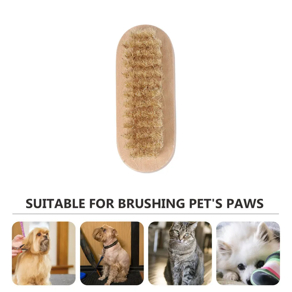 

2 Pcs Nail Brushes Two Sided Natural Boar Wooden Manicure Pedicure Hand and Nail Brush