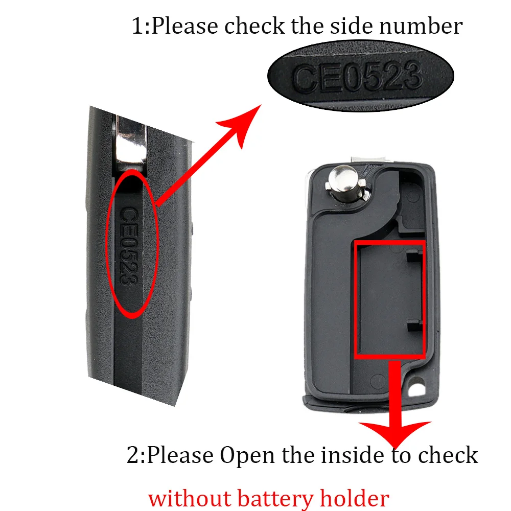 Модифицированный флип чехол для ключей автомобиля 3 кнопки Peugeot 207 308 307cc Citroen C2 C3 C4