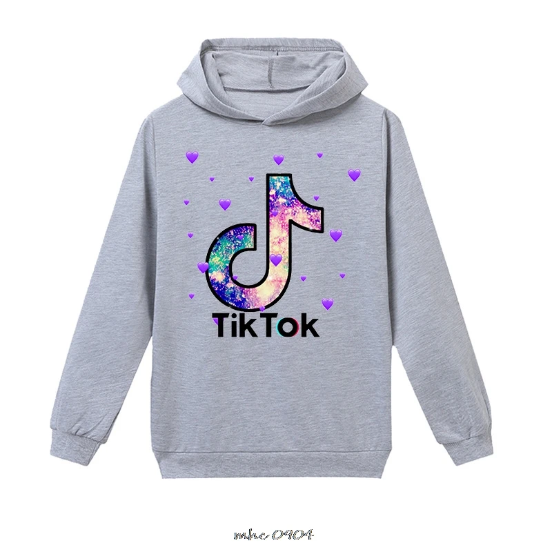Весенний хлопковый комплект одежды футболка с рисунком Tik Tok длинными рукавами
