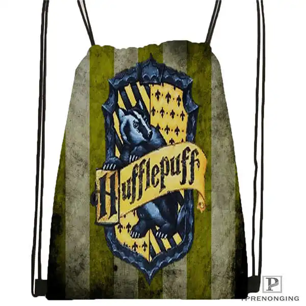 Drawstring Backpack Custom Hufflepuff-Гарри-Поттер-походная сумка на шнурке милый рюкзак для детей(черная спинка) 31x40 см#2018612-01-(12 - Цвет: Drawstring Backpack