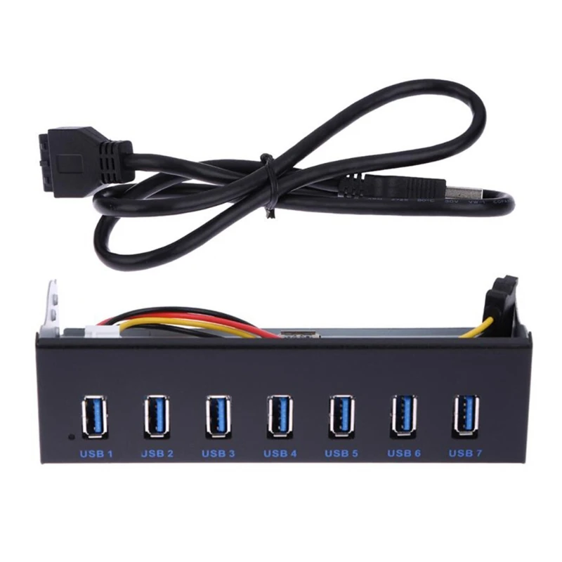

P8DC 7 портов USB 3,0 Передняя панель концентратор USB 3,0 разделитель двухъядерный внутренний комбинированный кронштейн адаптер для настольных ПК...