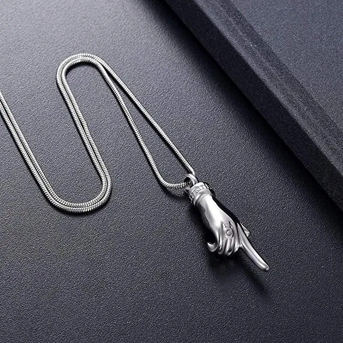 

JJ002 The Hand Of Love Memorial Necklace For Women Men Statinless Steel Cremation Urn jewelry Ashes Holder Keepsake Pendant