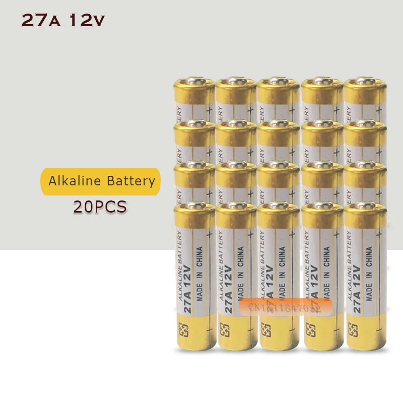 Сухая щелочная батарея 27A 12 В 20 шт. 27AE 27MN A27 для звонка автомобильной сигнализации