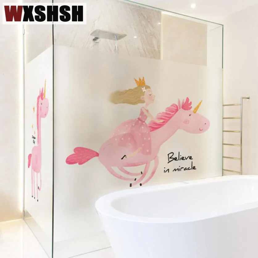 

Custom Size Electrostatic Glass Foil Fairy Tale Style Cute Tint-Film Kids Children's Room Decoration Window Covering 50cmx100cm