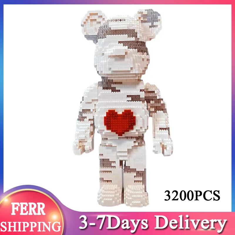 

2021 3200 шт., Детский конструктор MOC, в виде медведя