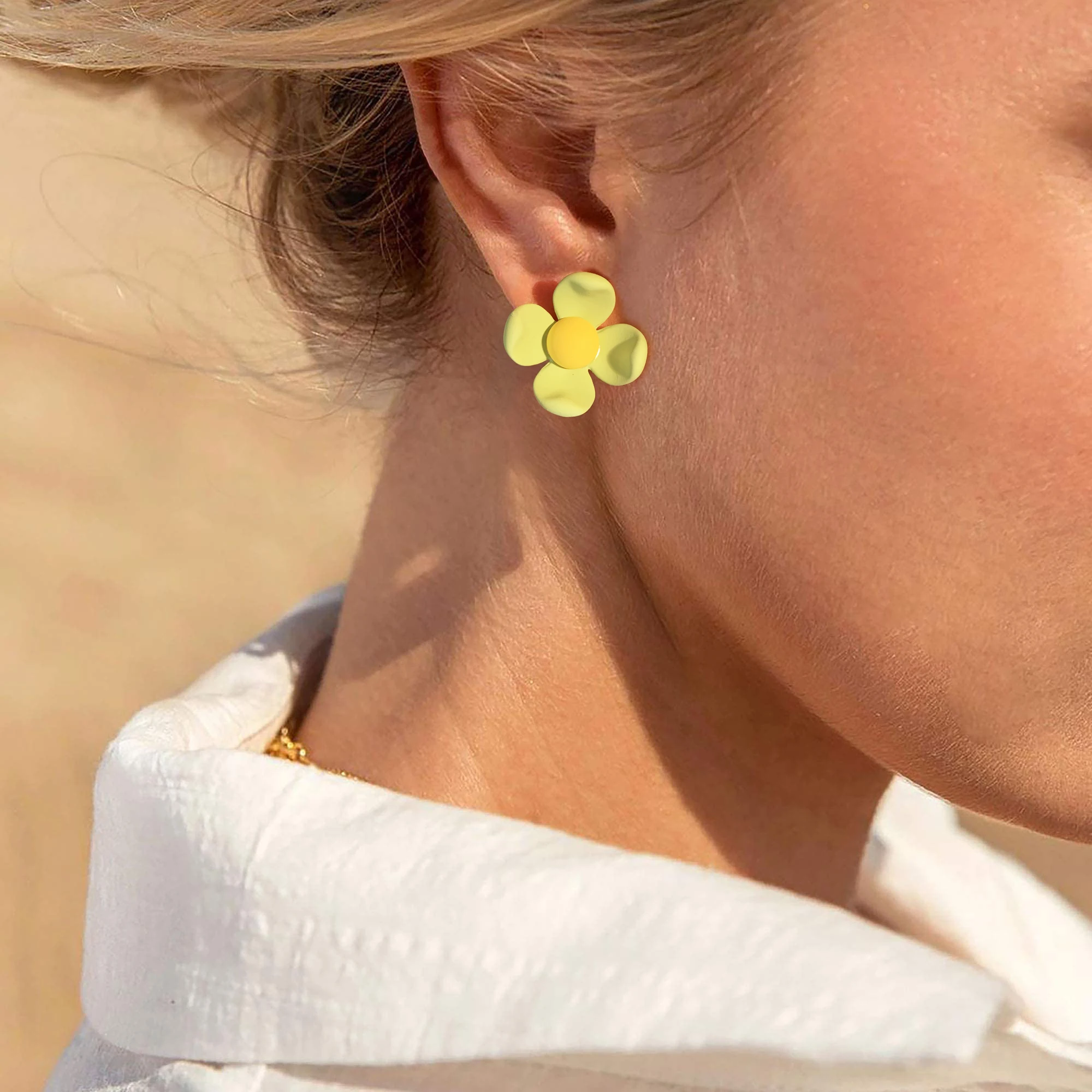 Женские серьги-гвоздики с цветком Best Lady корейские элегантные роскошные серьги из