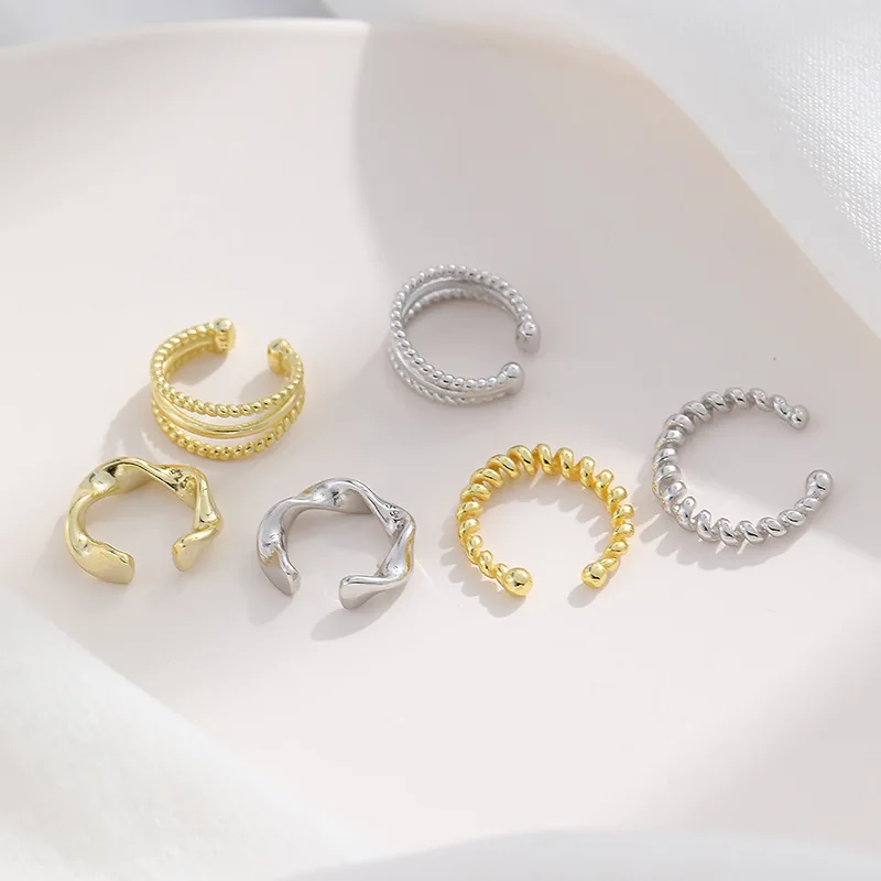 Ушное кольцо из стерлингового серебра 925 пробы модное ажурное трехслойное