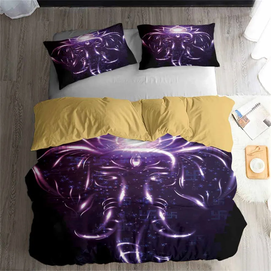 

HELENGILI 3D Bedding Set Elephant Print Duvet cover set lifelike bedclothes with pillowcase bed set home Textiles #2-03