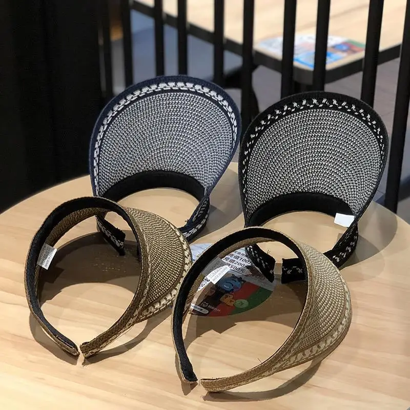 

Hats for Women 2020 Summer New Casual Straw Empty Top Hat Sunscreen Beach Sun Hat Sexy Cool Cap Women