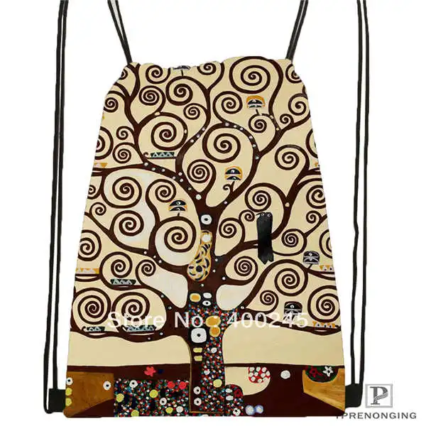 Custom Gustav_Klimt @1 Drawstring Backpack Bag Cute Daypack Kids Satchel (Black Back) 31x40cm#20180611-02-98 | Багаж и сумки