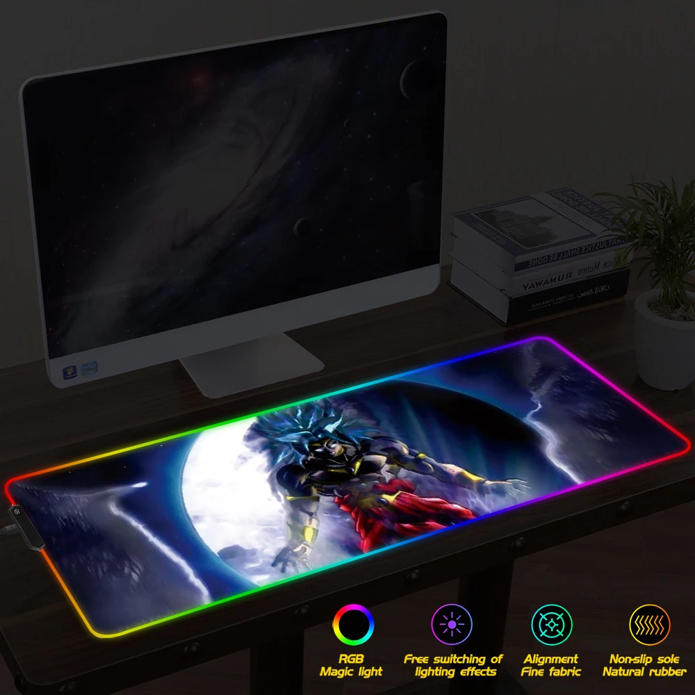 FFFAS XXL коврик для мыши светодиодный подсветка RGB игровой мышки с аниме Dragon Ball