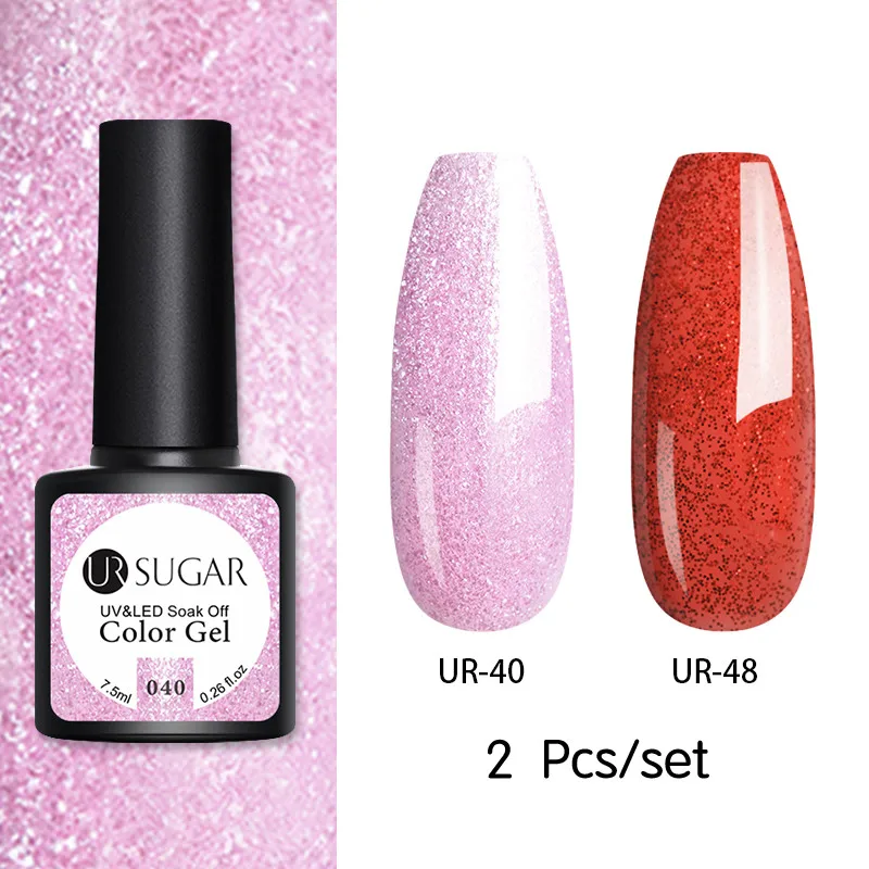 162950 Ur Sugar 2/3 шт Блестящий Гель-лак для ногтей набор розовых блесток цвет Полупостоянный светодиодный Гель-лак впитывающийся УФ-гель покрытые лаком ногти - Цвет: 162950