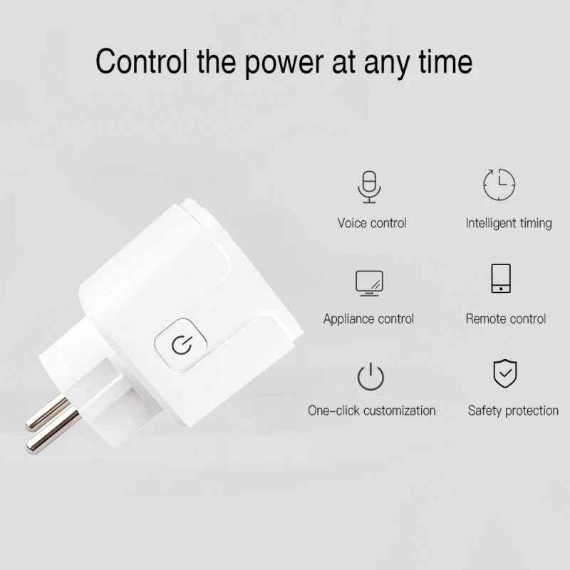 Tuya ZigBee Smart Plug ЕС 16A 110 250V Электрический таймер розетка Home Беспроводной совместимый