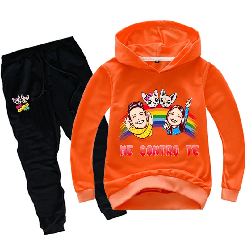 

Spring new style Hooded Active boys girl clothes Cartoon printing children's clothing set 03101
