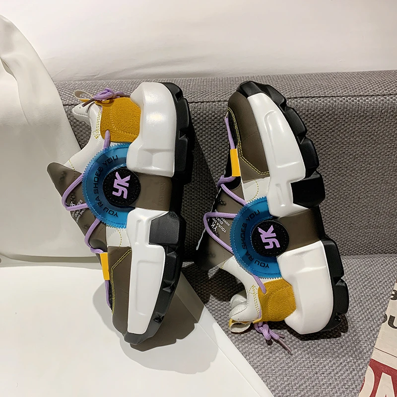 

Женские массивные кроссовки, сезон осень 2021, сетчатые кроссовки на платформе, повседневная обувь, женские кроссовки для бега, роскошная диз...