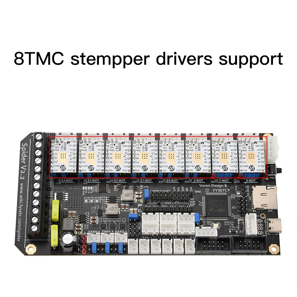 fysetc spider v2 2 motherboard 32bit controller board tmc2208 tmc2209 3d printer part replace skr v1 3 for voron free global shipping
