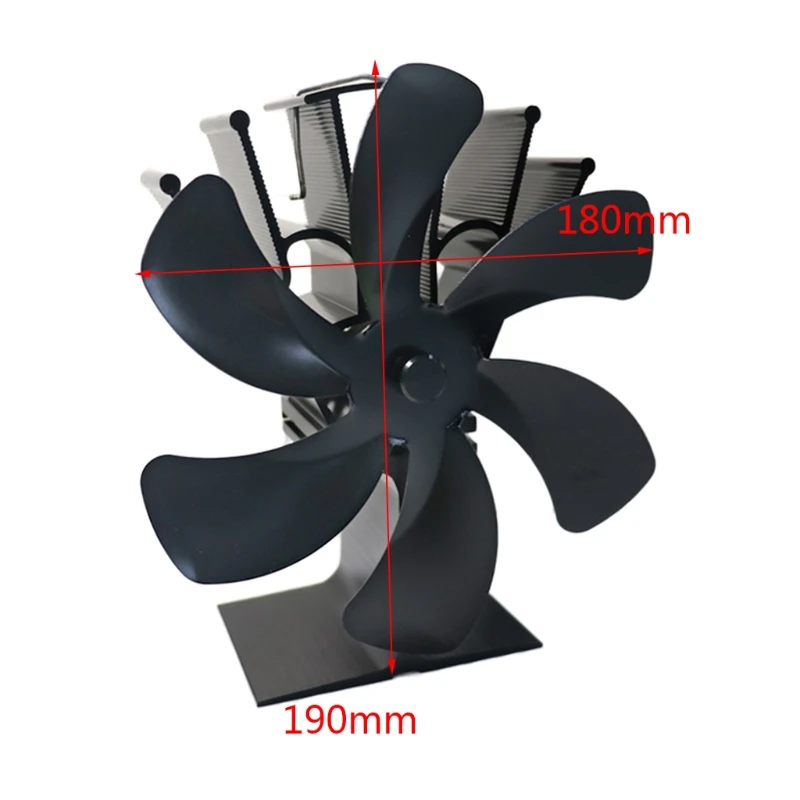 

6 Blades Heat Powered Stove Fan for Wood Log Burner Heater Fireplace Fuel Saving Quiet Ecofan fireplace fans replacement