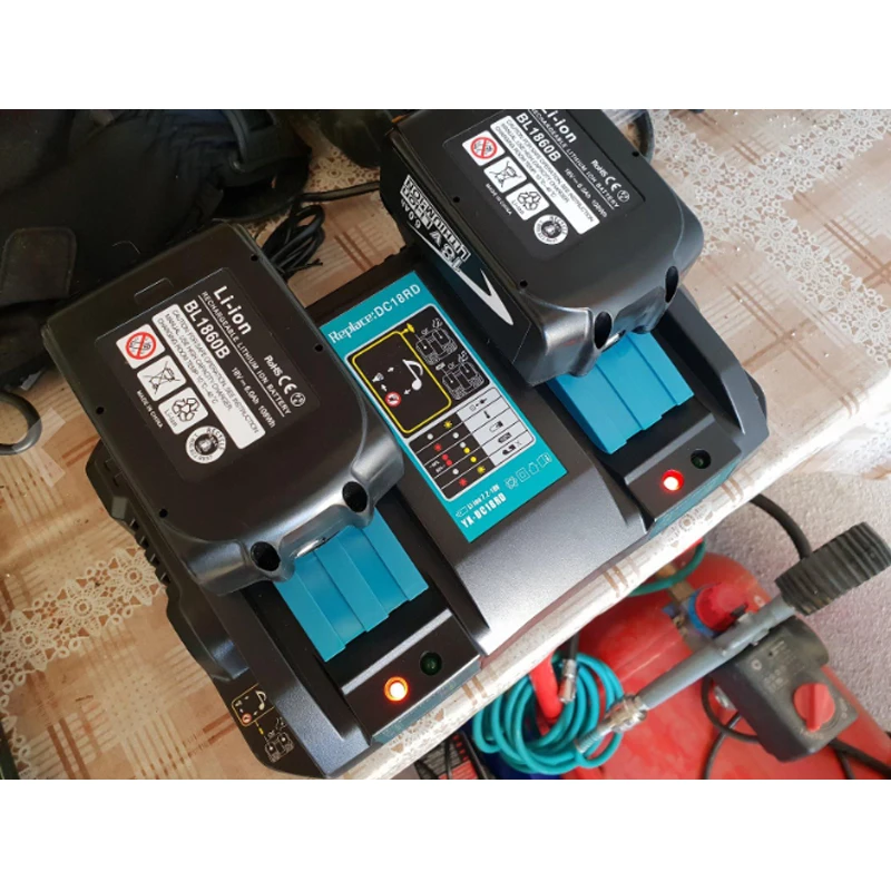 

2 Port Li-lon QuickBattery Charger For Makita DC18RA DC18RC DC18RD DC18SF BL1850 Series BL1430 Series 10.8 V Series EU Plug