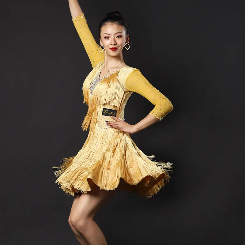 Новинка платья для соревнований по латиноамериканским танцам женщин костюм ча