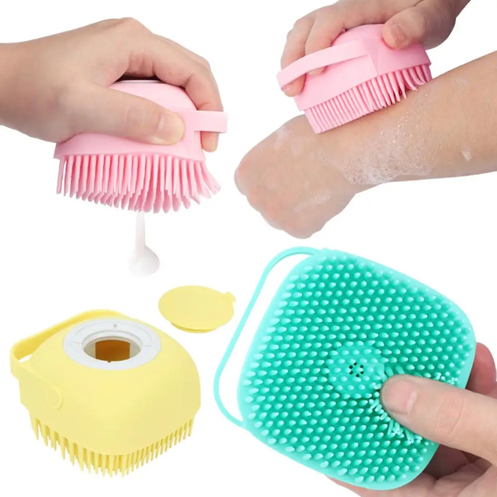

Silicone shower brush Scrubber dispenser for Adults, babies， pets Scalp Backrubbing Bath Massage Brush Skin Clean