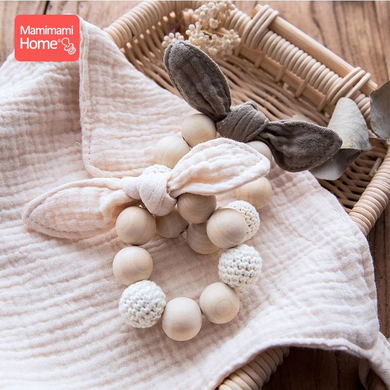 1 шт Детские деревянный Прорезыватель для зубов кормления Браслеты погремушка