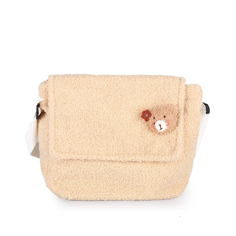 

Japanese Cute Small Bag 2020 New Trendy Autumn And Winter Lamb Hair Messenger Bag Female Wild Ins Student Plush Bag