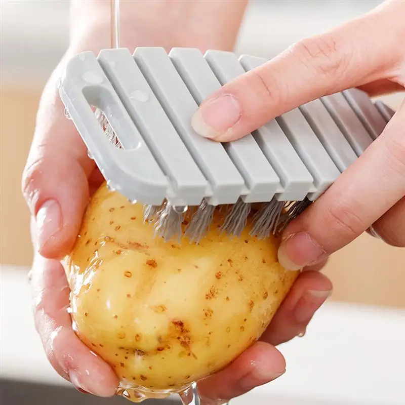 

2Pcs Fruit Vegetable Brushes Hanging Hole Potato Carrot Ginger Cleaning Brushes