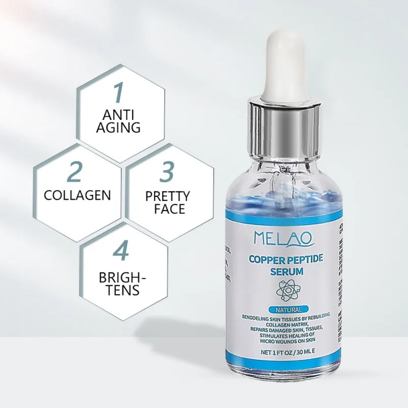 

Blue Copper Peptide Facial Serum Anti-aging Remove Wrinkles Boosts Collagen Production And Repairs Face Skin Serum 30ml