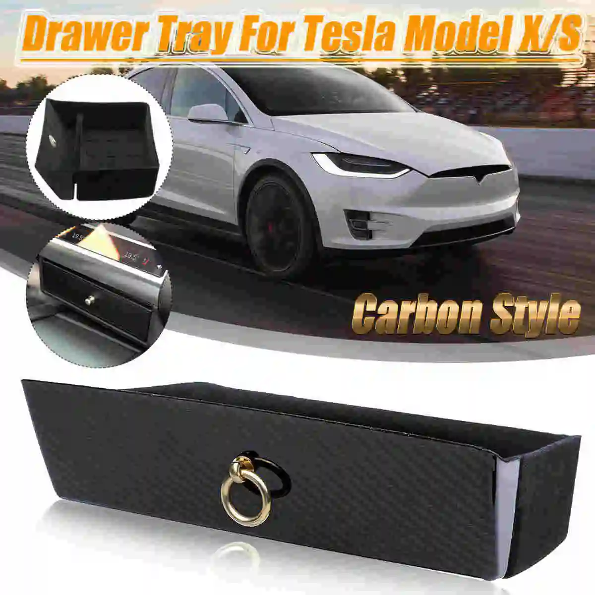 Carbon style B УГЛЕРОДНЫЙ стиль деревянный стиль центральная консоль ящик для хранения лоток для Tesla модель X модель S 2012 - Название цвета: Carbon style B