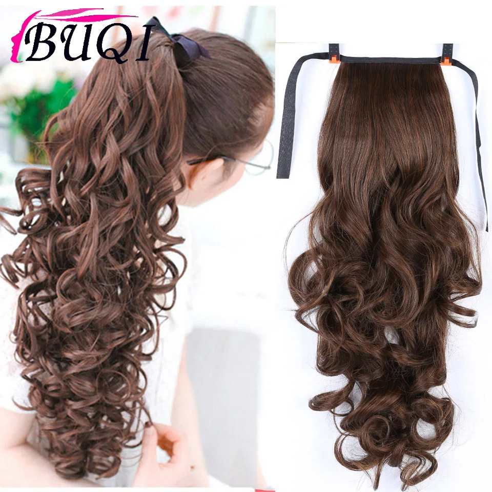 BUQI 22 ''длинный кудрявый хвост для черных женщин винно-красные волосы