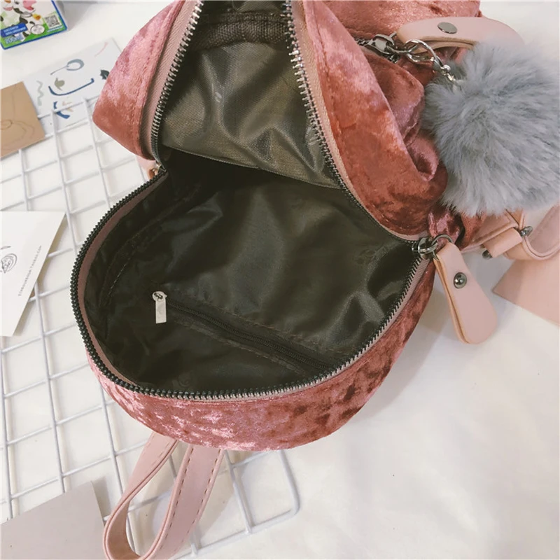 Мини женские бархатные рюкзаки корейский стиль школьные сумки для колледжа