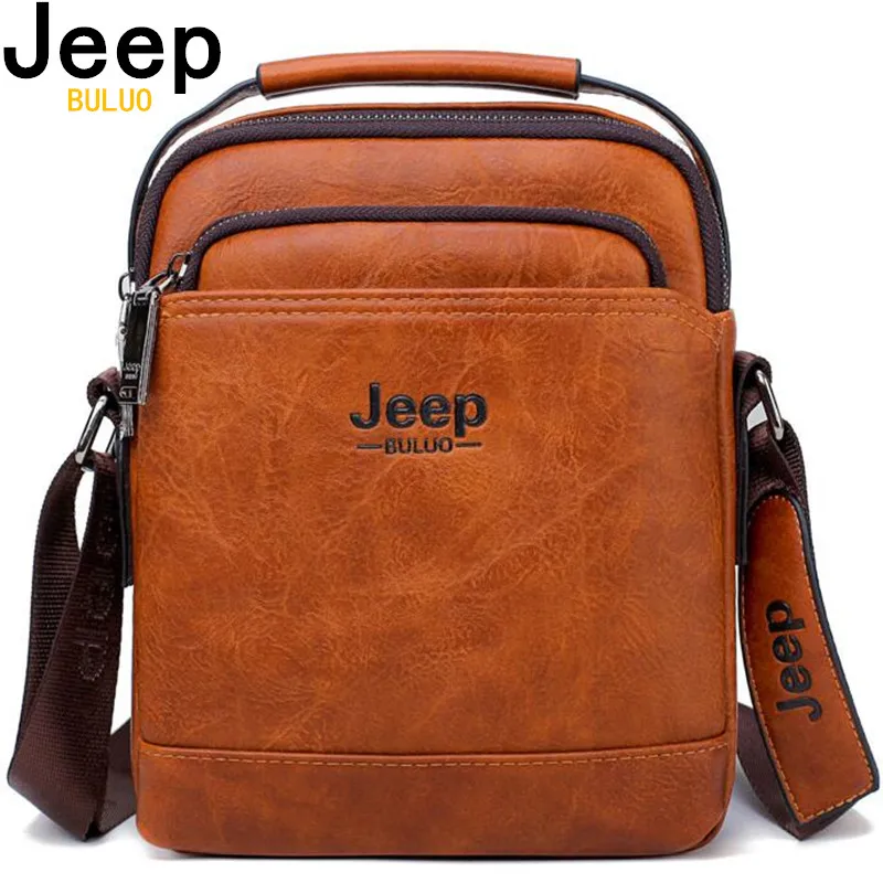 Мужская кросс боди сумка из спилка jeep buluo комплект оранжевая однолямочная и