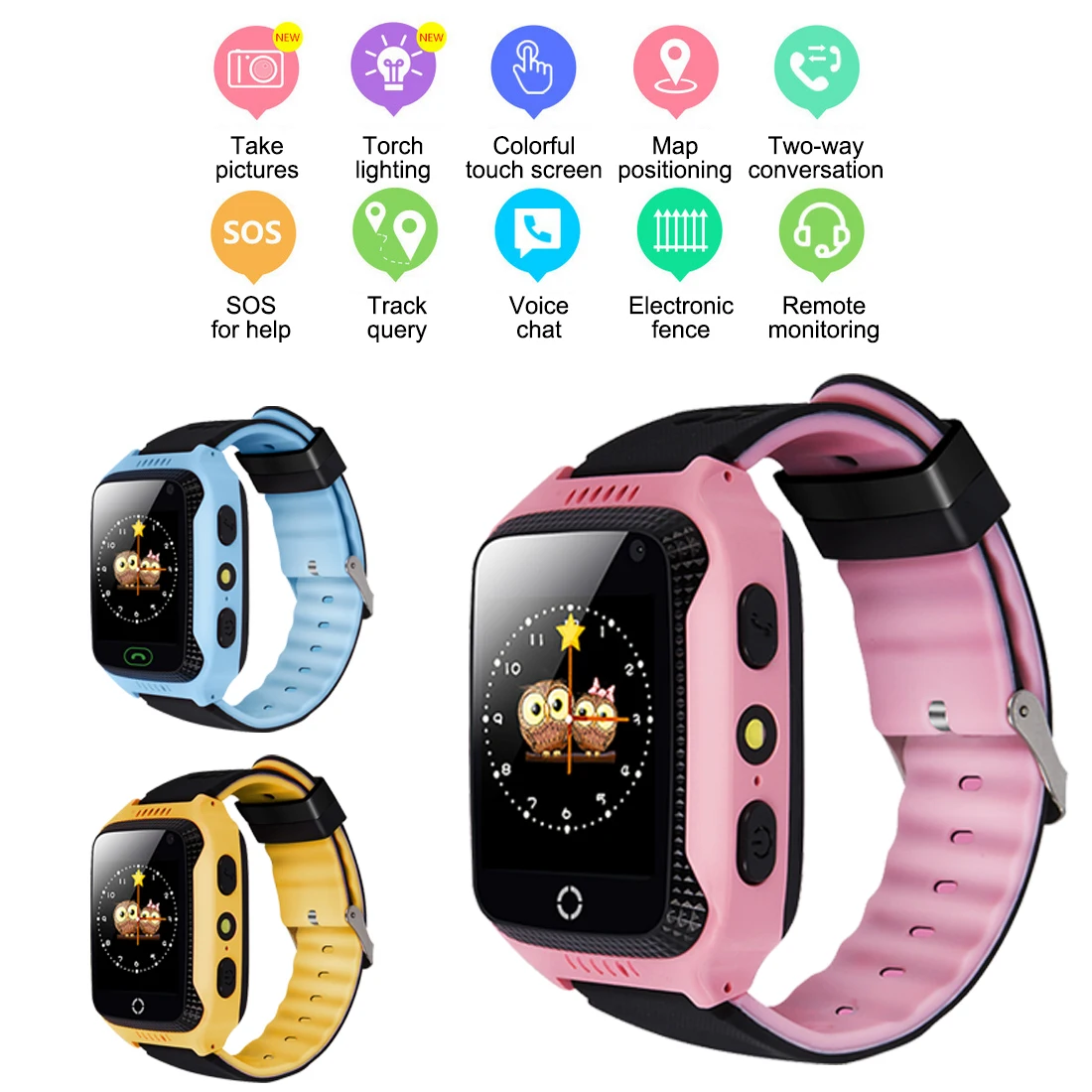 

Kids GPS Tracker Smart Watch Q529 Support Hebrew Flashlight Camera 1.44" Touch Screen GPS LBS SOS Call Location Baby Watch Q529