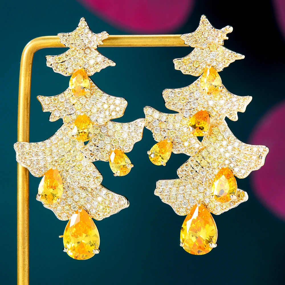 

Soramoore New Fashion Luxury Cubic Zirconia Earrings Trendy Charms DUBAI Big Round Statement Earring for Women Wedding Jewelry