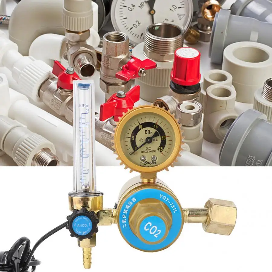 Регулятор давления CO2 датчик углекислого газа редуктор с подогревом вилка