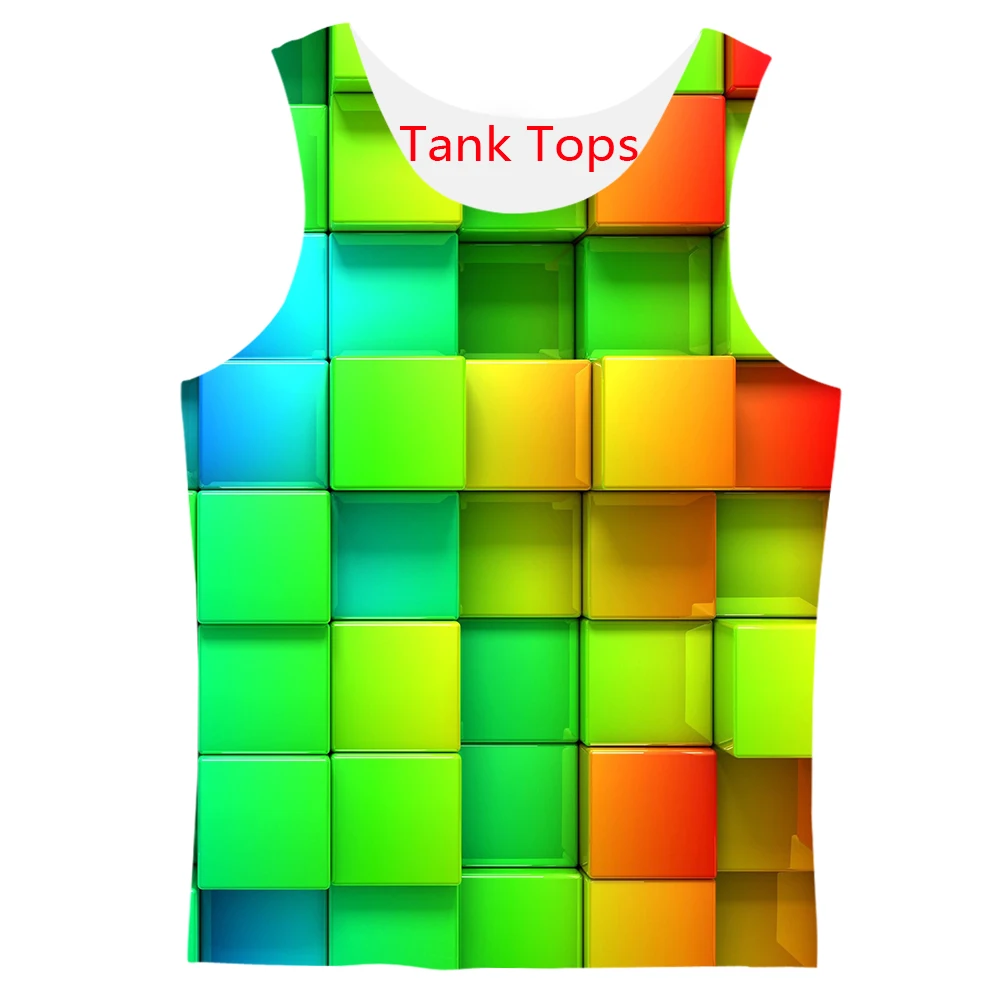 Красочный квадратный жилет с 3d принтом/футболки/толстовки на молнии/Брюки Модный