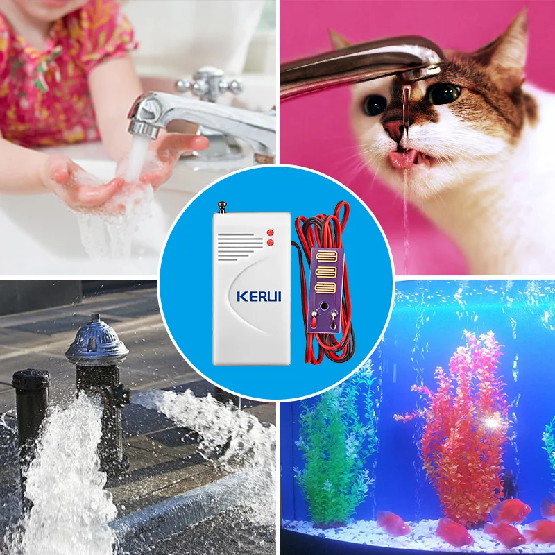 Беспроводной датчик утечки воды Kerui 433 МГц|detector gsm|detector sensordetector water |