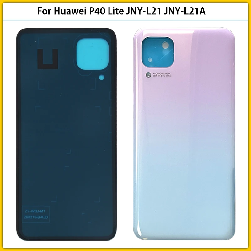

Новинка, 10 шт., задняя крышка для Huawei P40 Lite Φ, задняя крышка аккумулятора 3D, стеклянная панель, задняя крышка P40Lite, сменный корпус