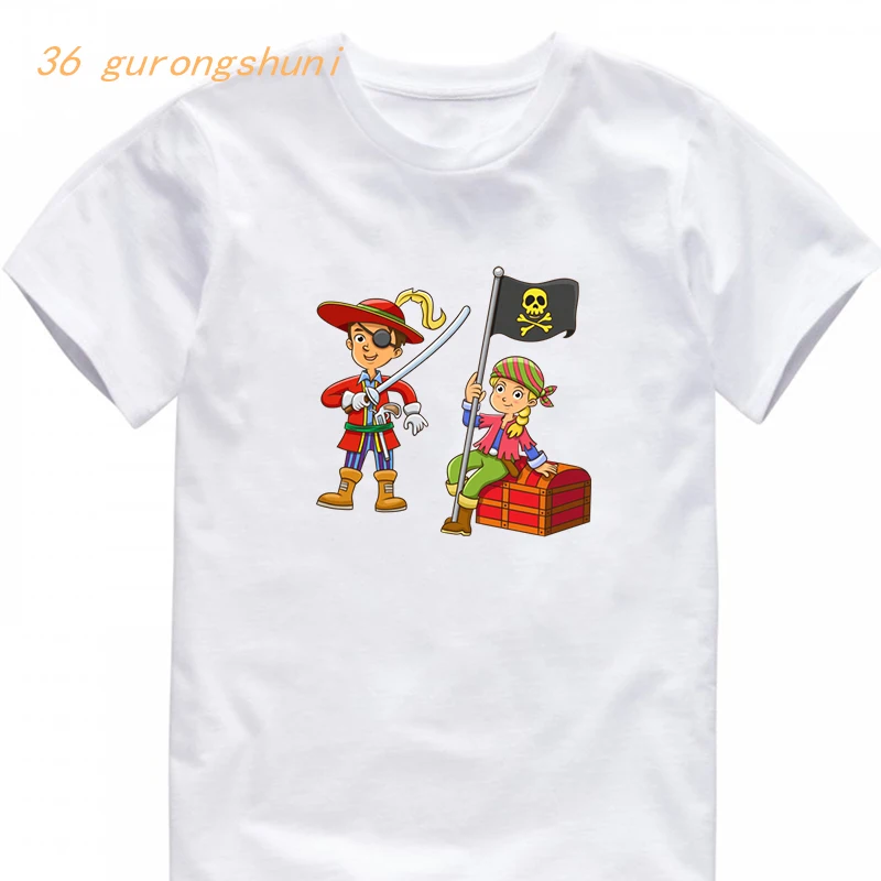 Футболка с рисунком забавного попугая футболка для мальчиков черепом пиратом