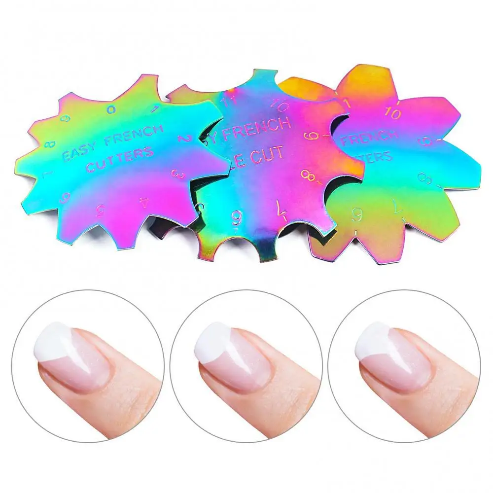 

50% Hot Sale Color-plated French Manicure Crystal Nail Making Stainless Steel Template Model