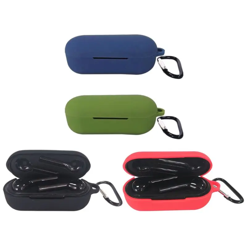 Новый силиконовый защитный чехол с карабином для FreeBuds Lite/Flypods Lite 83x36x30mm|Аксессуары
